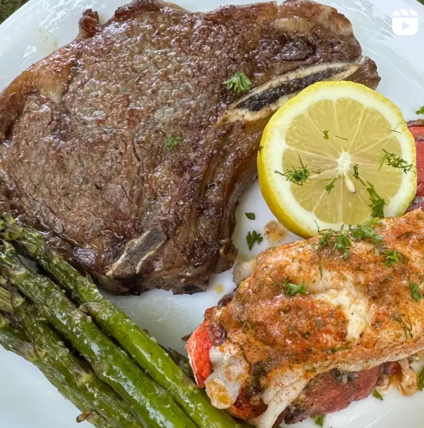 Not gonna lie you guys, this one was luxurious and the flavor was perfect. I opted to pair this lobster tail with a steak and some roasted asparagus and it did not disappoint.